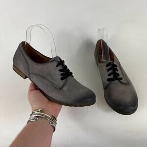 Naya Tiber Dress Shoes Women's 9 Gray Leather Lace-Up Low Top Round Toe Formal